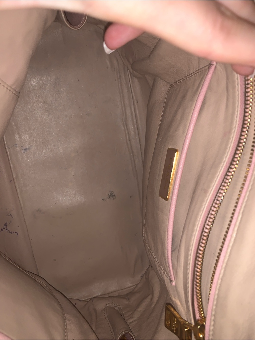 Prada Pink Saffiano Dome Satchel with White Base and Gold Hardware - Picture 5 of 15